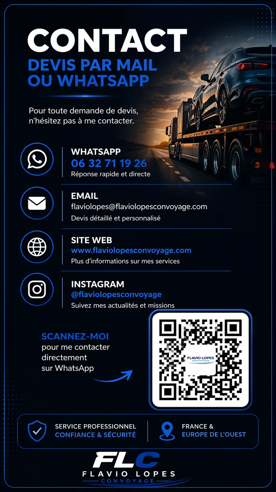 Informations de contact FLC Convoyage